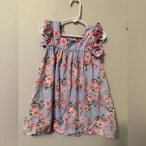 Classic Whimsy Floral Ruffle Sleeve Dress